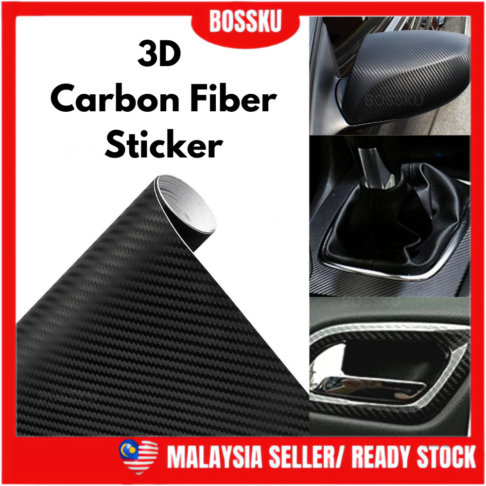 3D Carbon Fiber Stickers Car Vinyl Wrap Car Body Side Mirror Styling ...