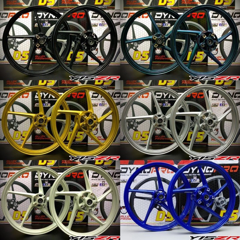 Y15 Y16 (DYNOPRO D5) SPORT RIM Y15ZR Y16ZR BRIGHT BLACK (1.60X17 / 1 ...