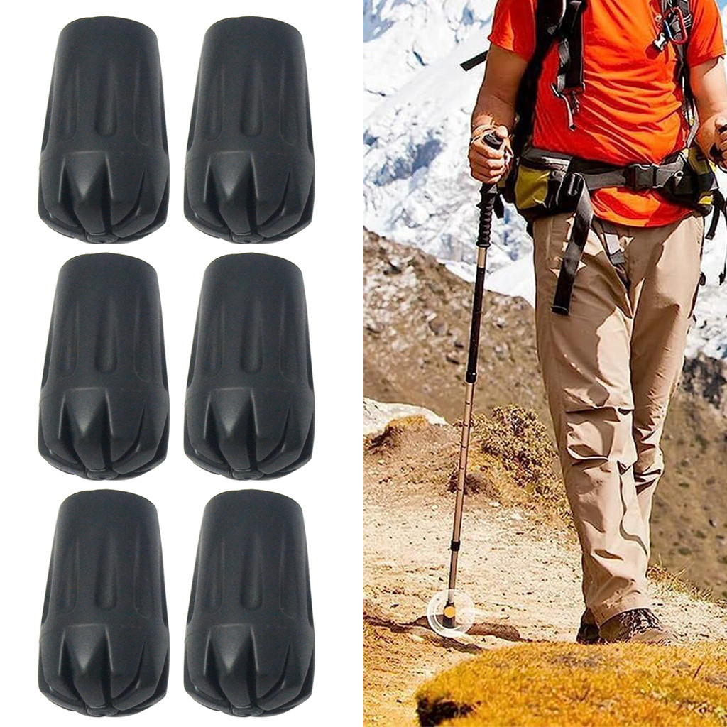 6 Pcs Trekking Cane Tip Protectors Outdoor Hiking Pole Tip Cover Rubber ...