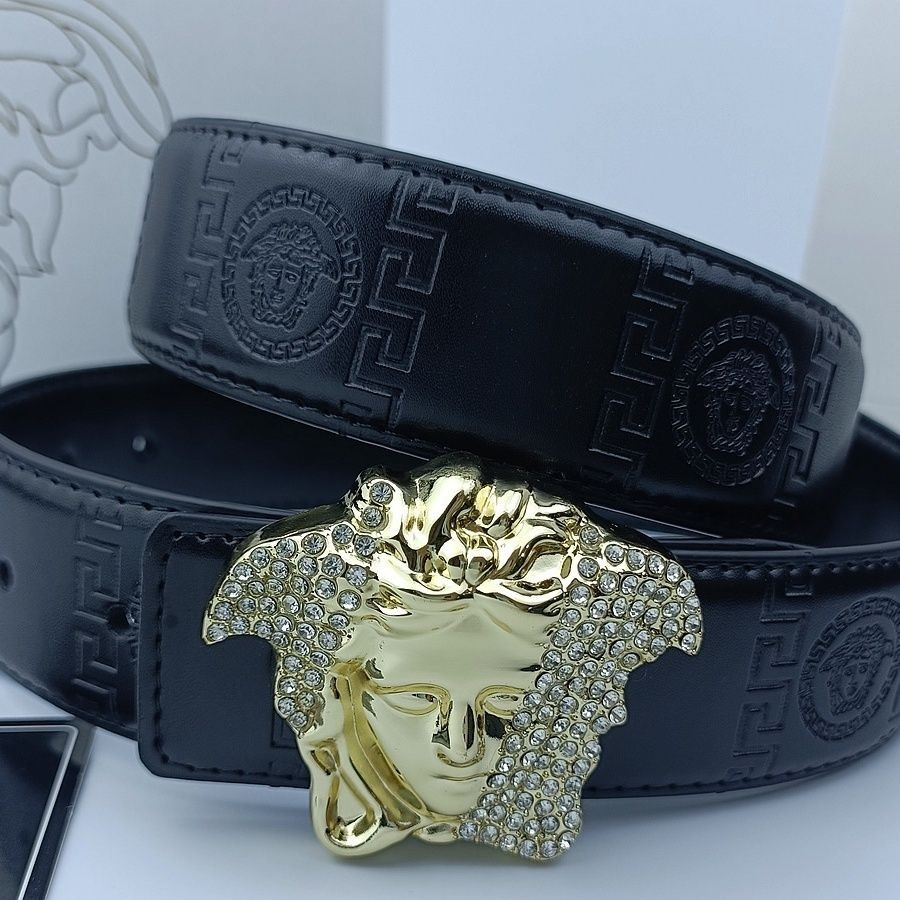 genuine leather versace belt men
