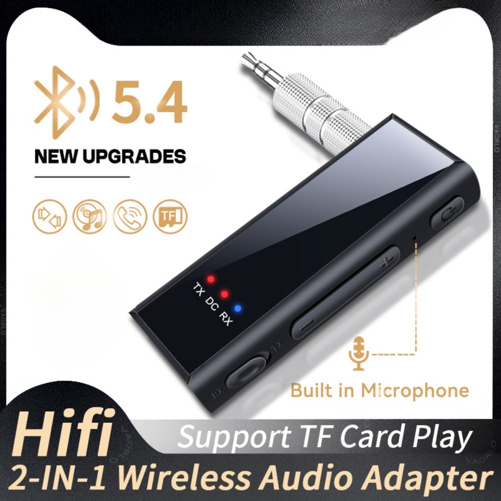 New Bluetooth 5.4 Audio Transmitter Receiver 3.5MM AUX Stereo Music