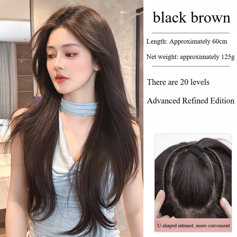 45-60CM Clip-in Synthetic Hair Extensions - Rambut Bergelombang Tebal ...