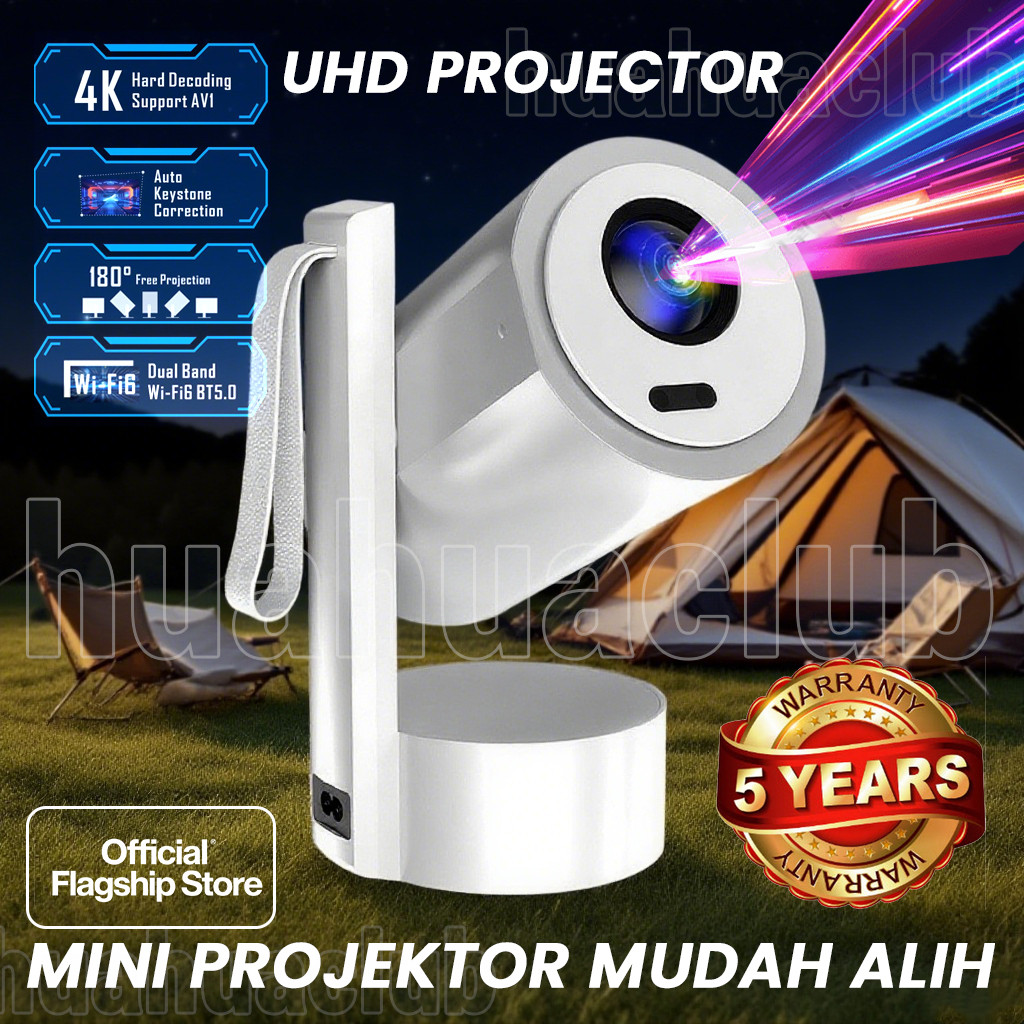 Portable Mini Projector Android13 5GWiFi Smart Autofocus HD 1080P LED ...