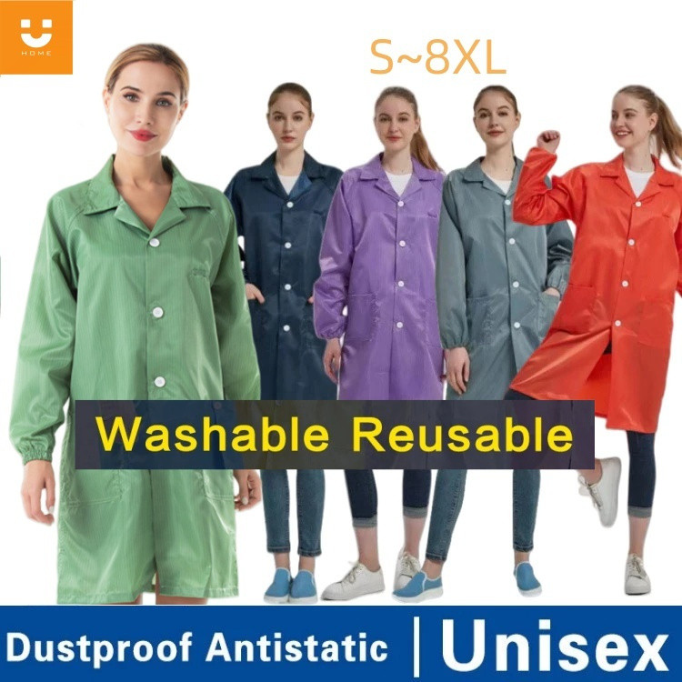 S~8XL Size ESD Smock Lab Coat Washable Anti Static Coveralls Clean room ...