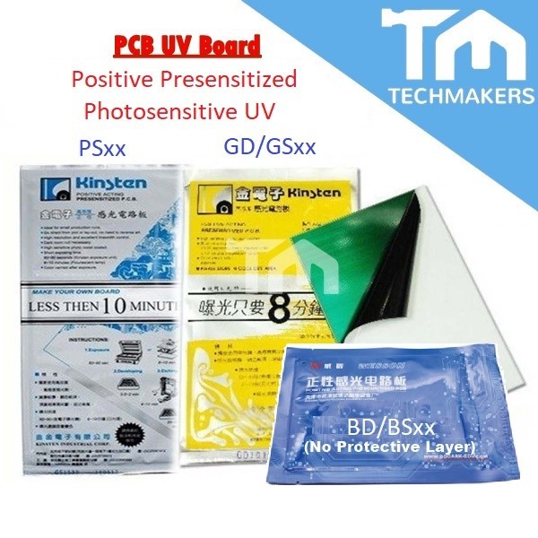 PCB Presensitized UV Board Photosensitive FR4 GS1015 PS1015 PS1530 GD1015 Single SS/Double DS (10x15cm/15x30cm) Kinsten