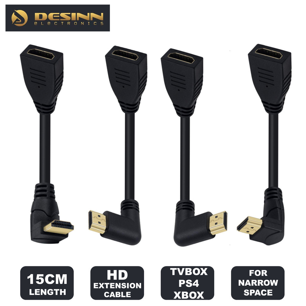Angled HD Extension Cable 4K 1080P Extender Left Right Cable 15cm ...