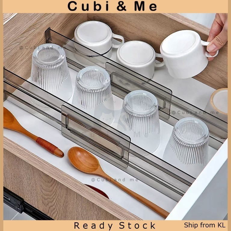 C&M Adjustable Drawer Divider Arylic Clapboard Closet Cabinet Storage ...