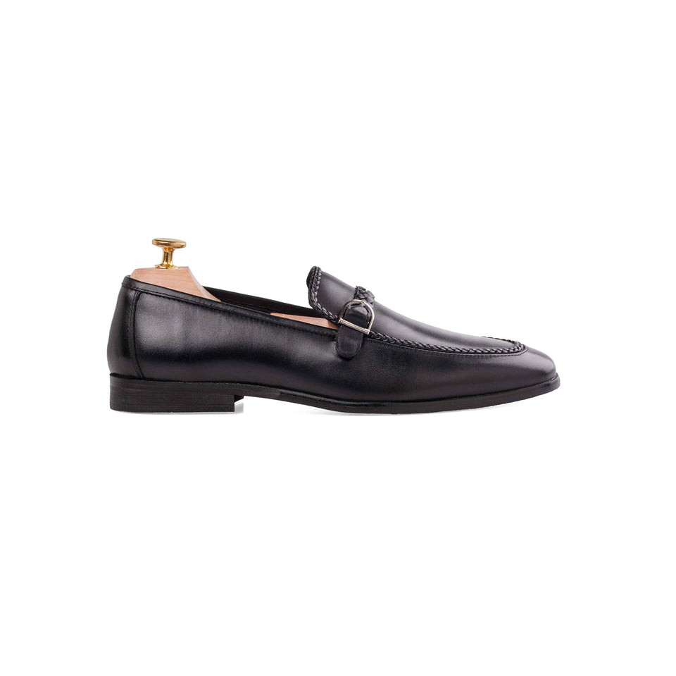 Zeve Braided Single Strap Loafer - Solid Black | Shopee Malaysia