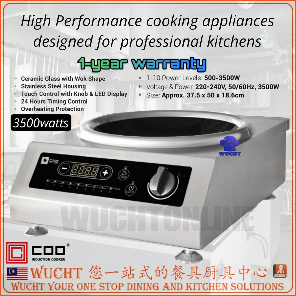【WUCHT】COO 3500W Commercial Table Top Induction Cooker Ceramic Glass