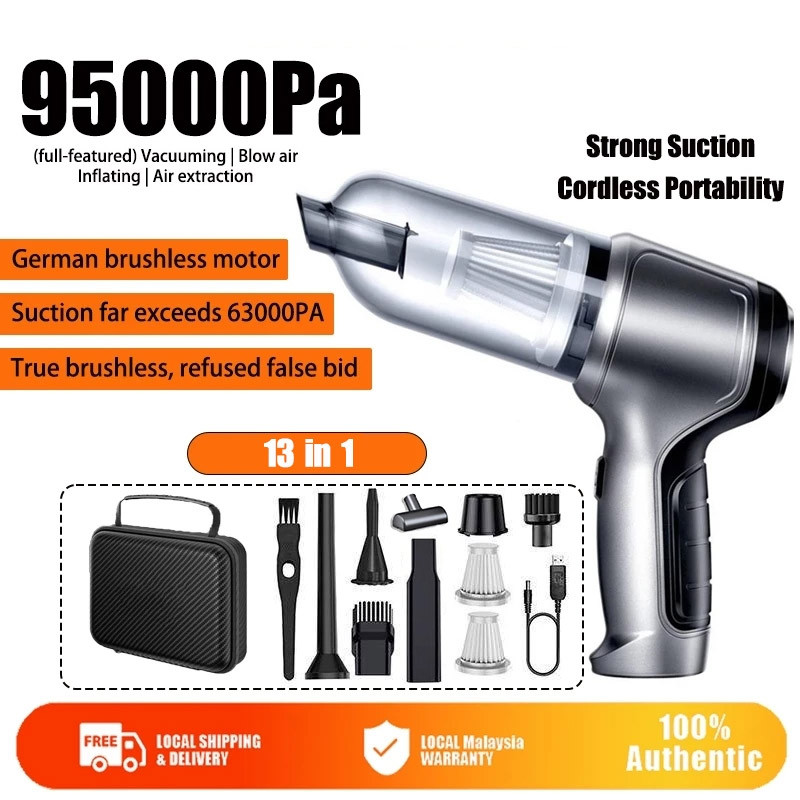 95000Pa Cordless Car Vacuum Cleaner German Brushless Powerful Vacuum
