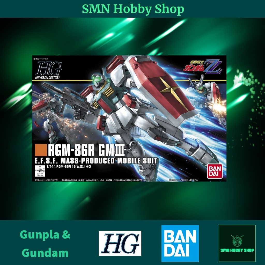 Bandai HGUC 1/144 Rgm-86R GM III – Modellino Gundam Gunpla Da Costruire, Pezzi Colorati Ad Incastro