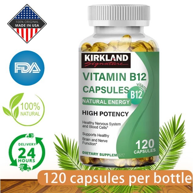 KIRKLAND Vitamin B12 capsules speed up metabolism and maintain healthy ...