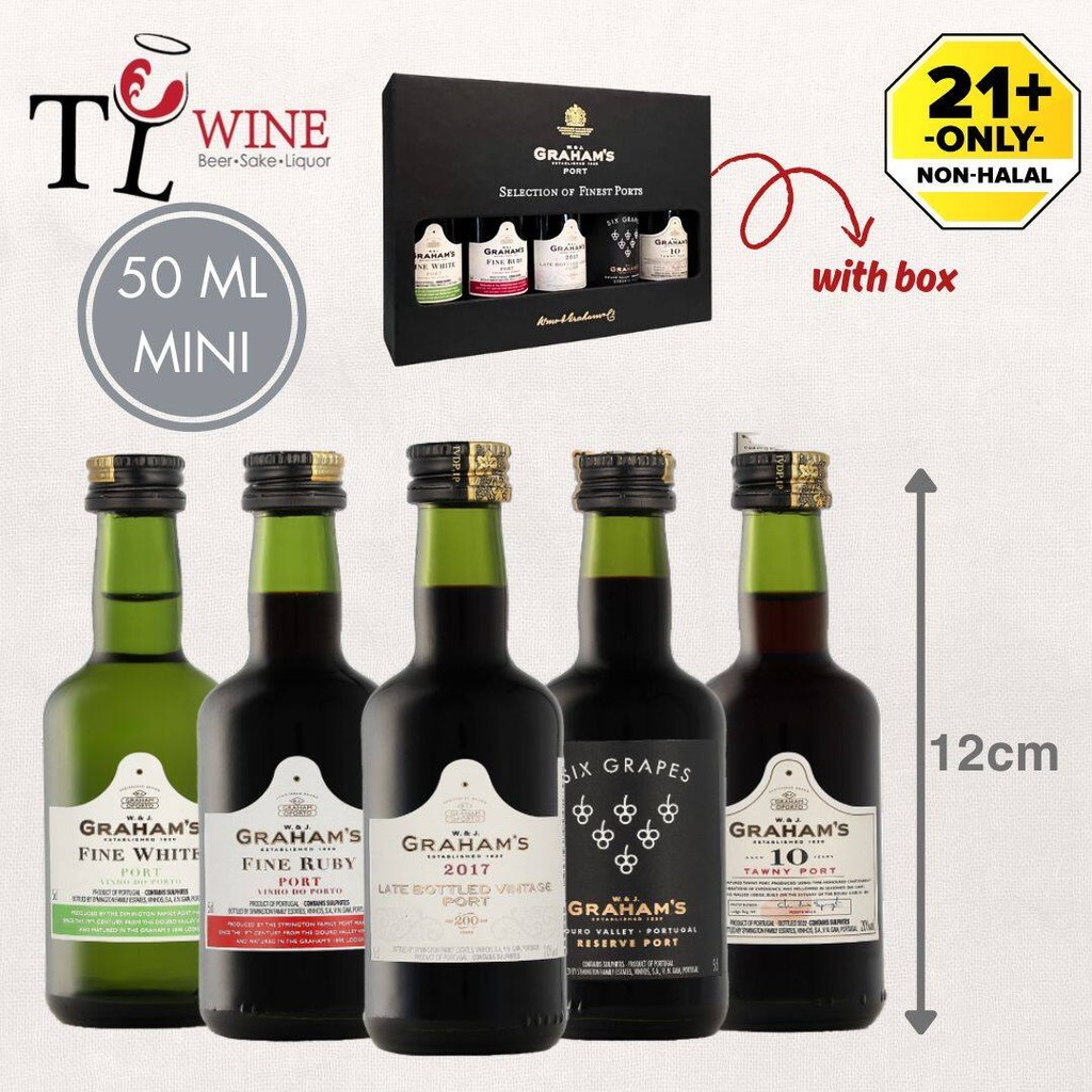Graham Mini Port wine Selection Pack with box mini 50ml*5 set Alc:19% ...