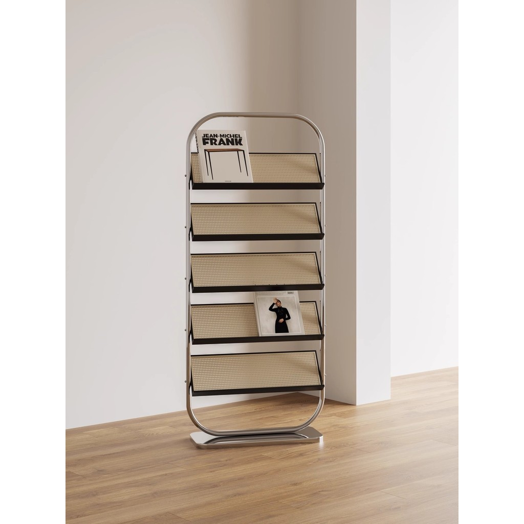 Medieval Solid Wood Magazine Rack Multi-Layer Storage Bookshelf ...