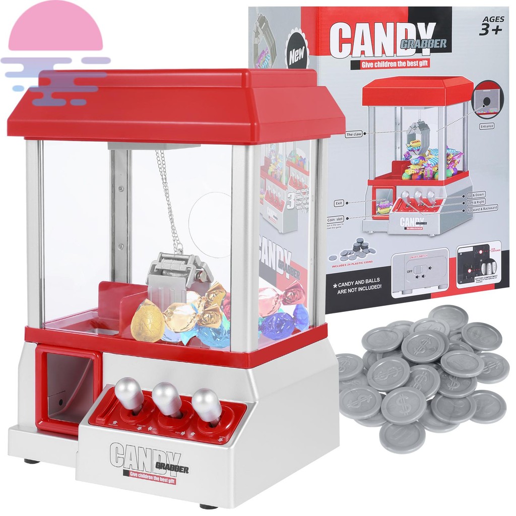 Claw Machine for Kids Mini Candy Grabber Machine with 24 Game Coin ...