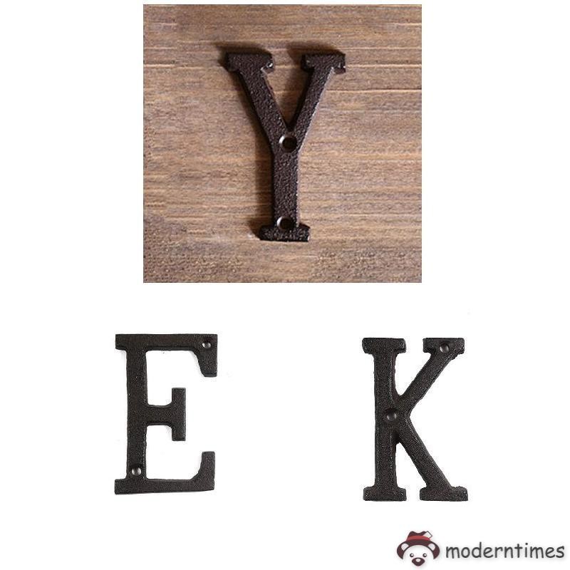 Metal Letters Numbers Cast Iron Decoration House Sign Doorplate DIY ...