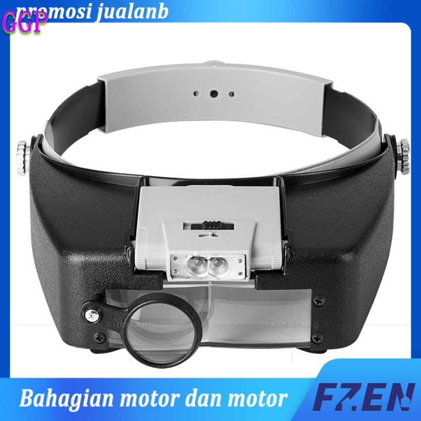 Loupe Microscope LED Light 1.5X-10X Helmet Style Magnifier Glass ...