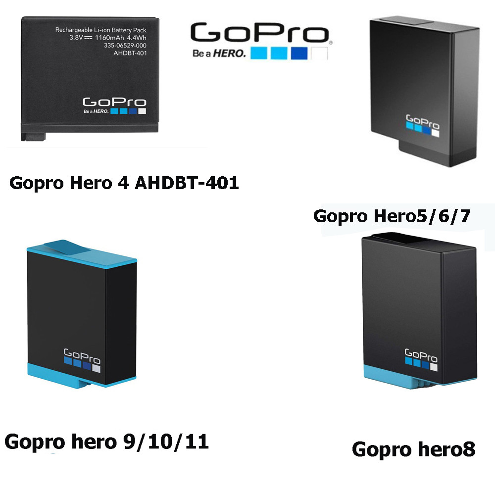 Genuine Original GoPro Hero 4 /5/6/7/8/9/10/11 Battery AHDBT-401 For ...