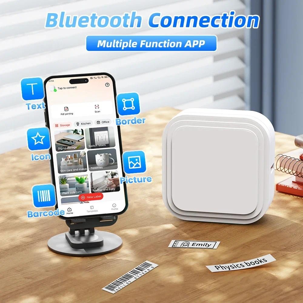 Mini Label Printer D32 Portable Thermal Sticker Printer 6-15mm Wireless ...