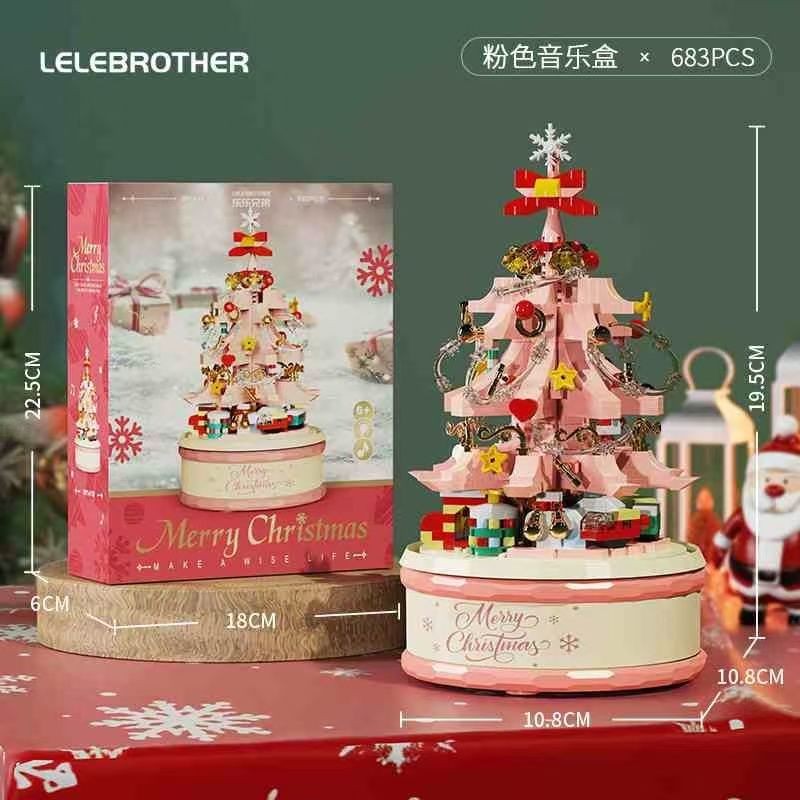 Christmas Building Blocks Rotating Music Box Matching Music Box ...