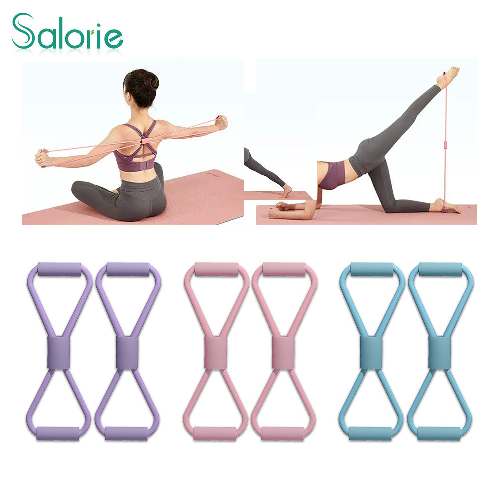 Salorie Yoga Training Pulling Rope Yoga Elastic 8 Shape Rope Band Chest ...