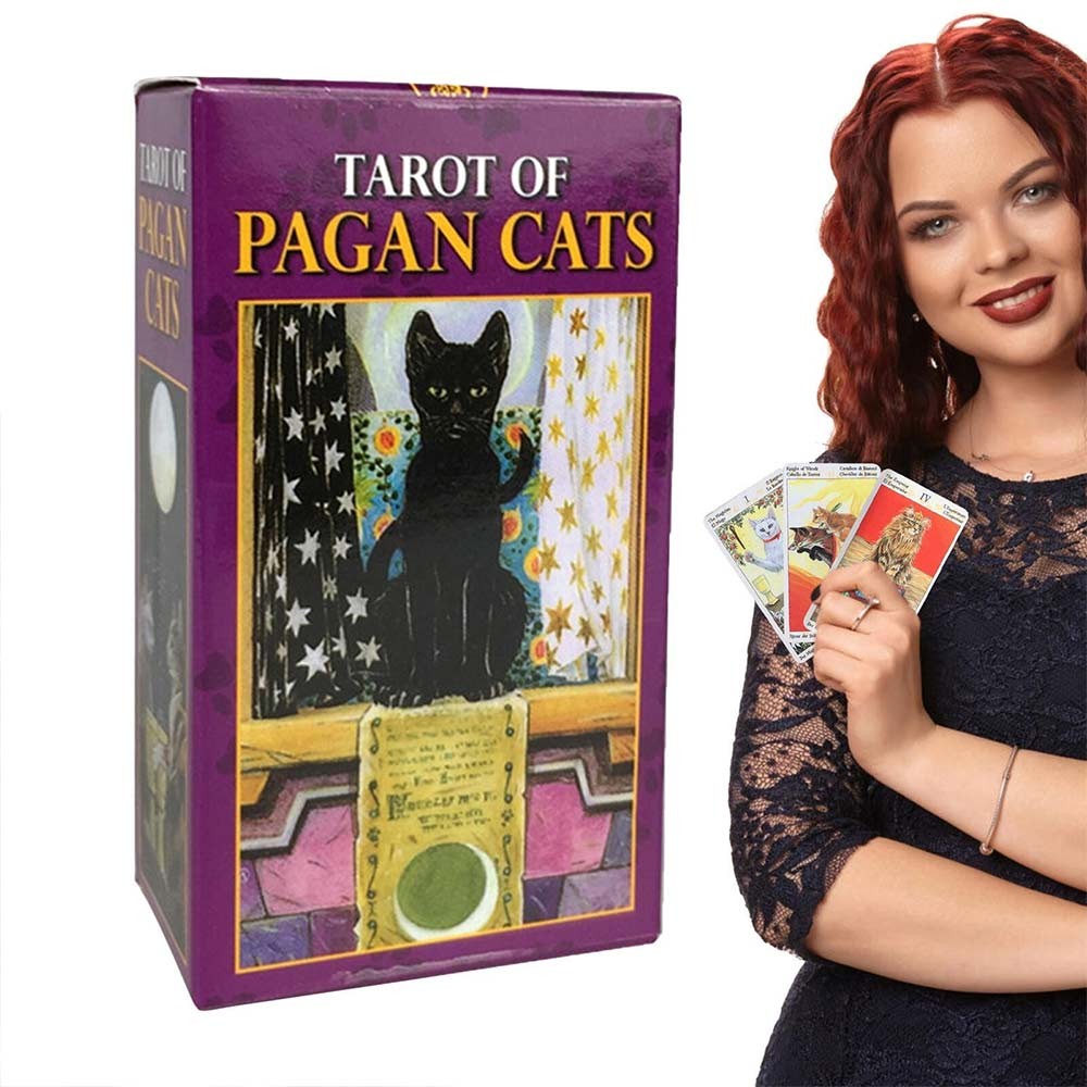 78 Cards Deck Tarot Of Pagan Cats Full English Party Board Game ...