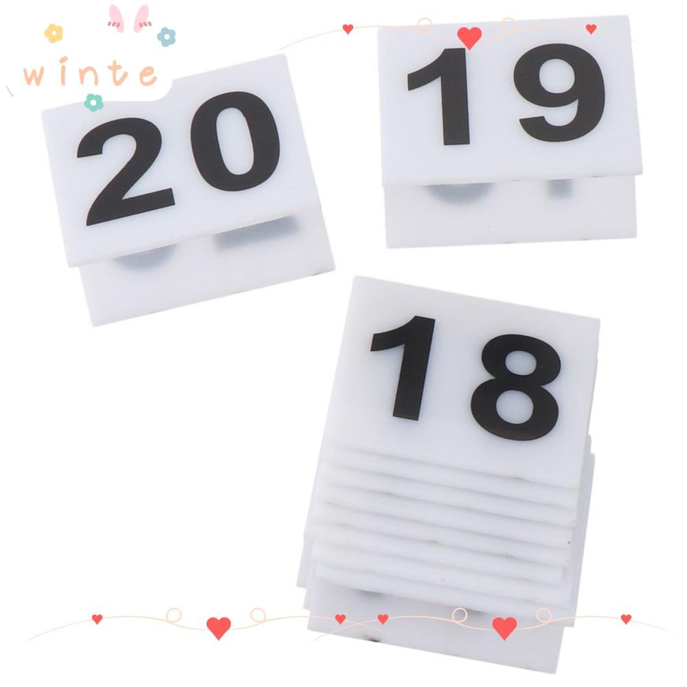 WINTE Table Number, Double Sided White Numbered Table Tents, Stackable ...