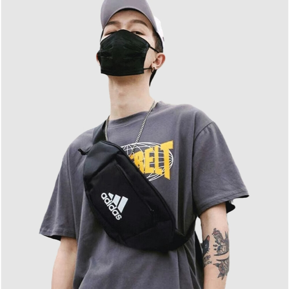 ADIDAS Waist Bag Side Backpack Crossbody Classic Three Line logo Accessories Black IT2047 Shopee Malaysia