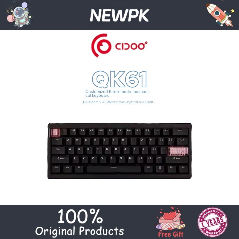 CIDOO QK61 three-mode mechanical keyboard VIA/QMK wireless Bluetooth ...