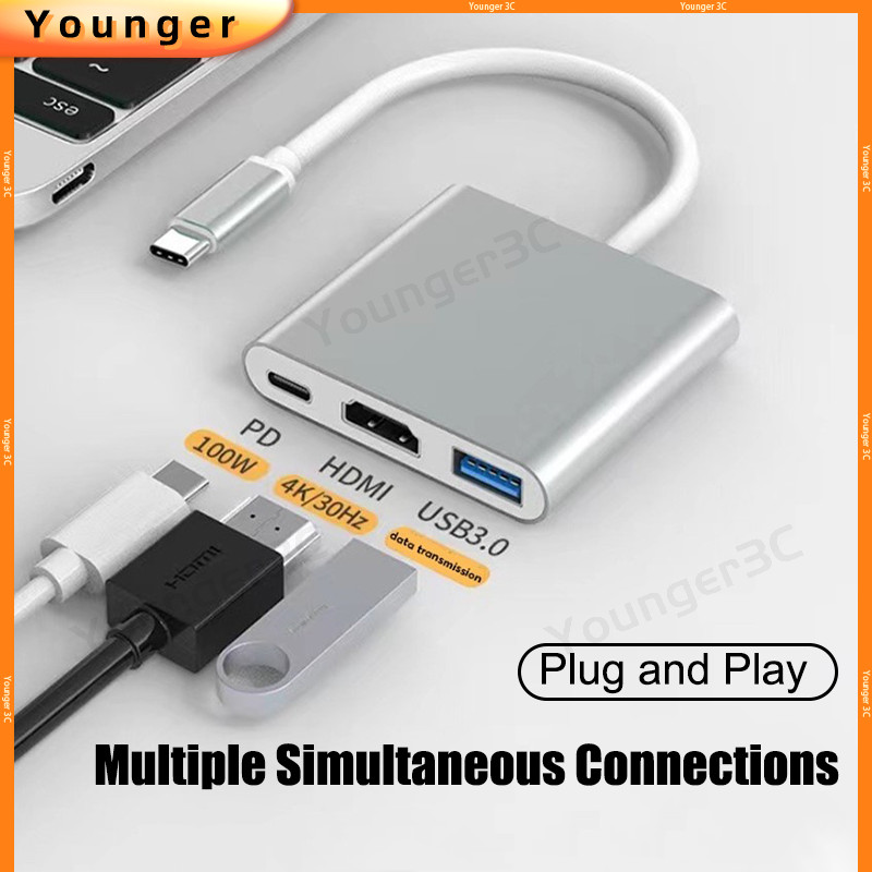 3 in 1 Type C OTG Hub,Multi functional USB Conversion Cable,4k HDMI ...