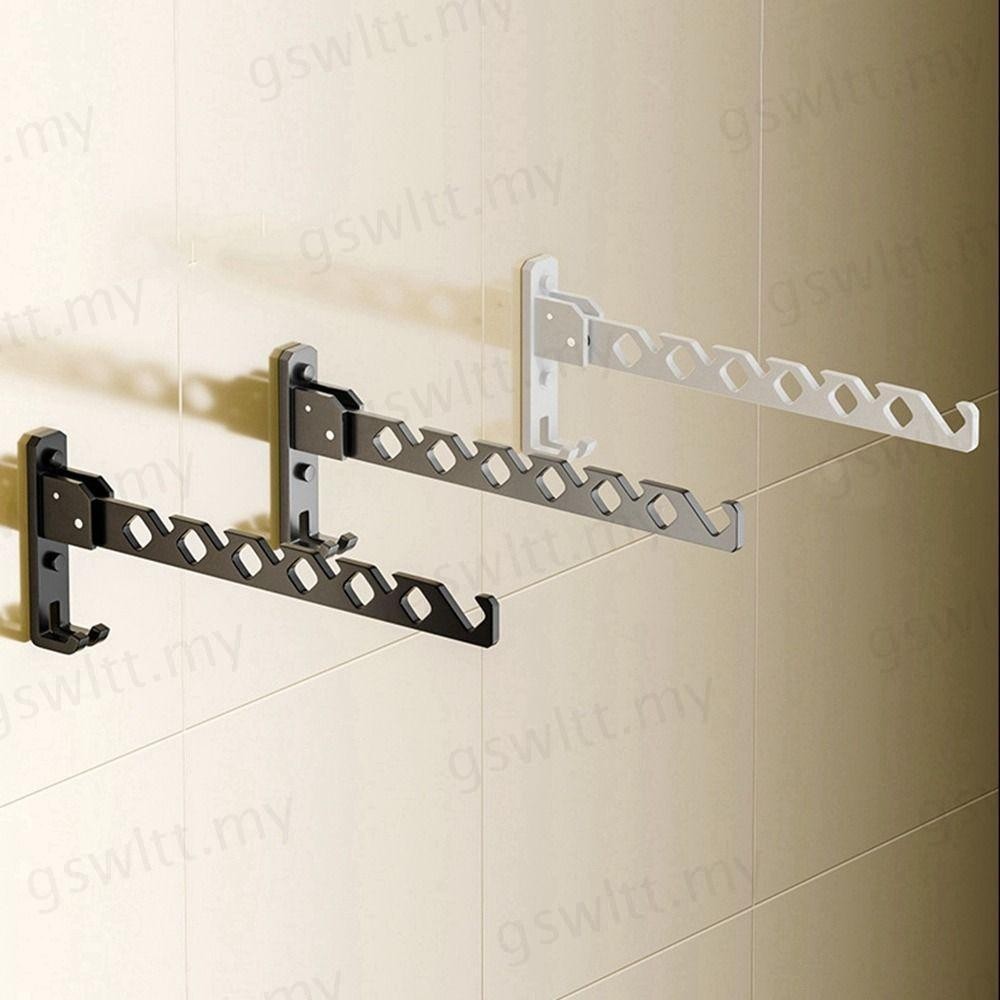 GSWLTT Clothes Drying Rack, Aluminum Foldable Wall-mounted Hanger ...
