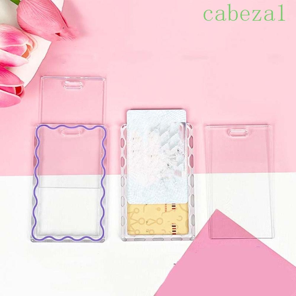 CABEZA Transparent Card Holder, Acrylic Wave Card Case Keyring, Simple ...