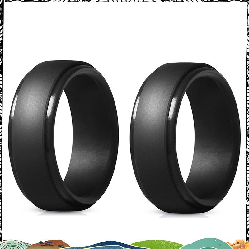 8mm Popular Men Silicone Cool Rings Women Silicone Wedding Ring Environmental Outdoor Sports Ring 2Pcs greenbranches Shopee Malaysia