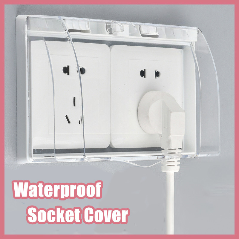 Waterproof Socket Cover Universal Transparent Self-adhesive Bathroom ...