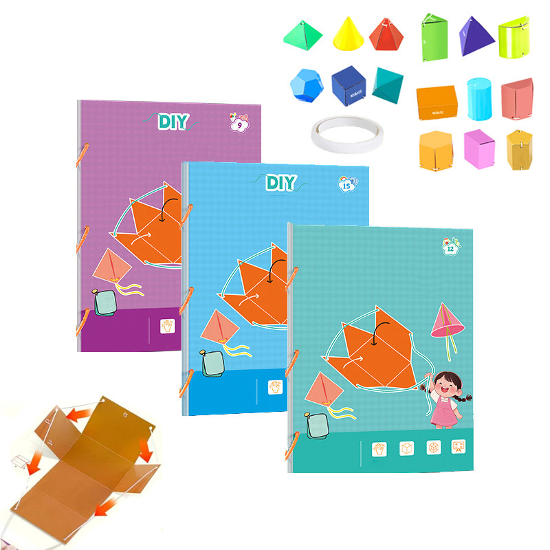AD1MY Pull String 3D Geometry Learning Book,3D Geometry Learning Book ...