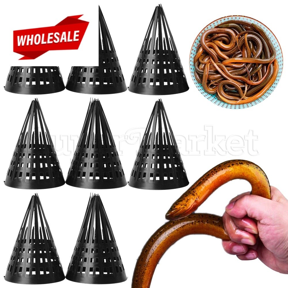 (BC) Black Tapered Fish Net Cage / Eel Cage Fishing Traps / Automatic ...