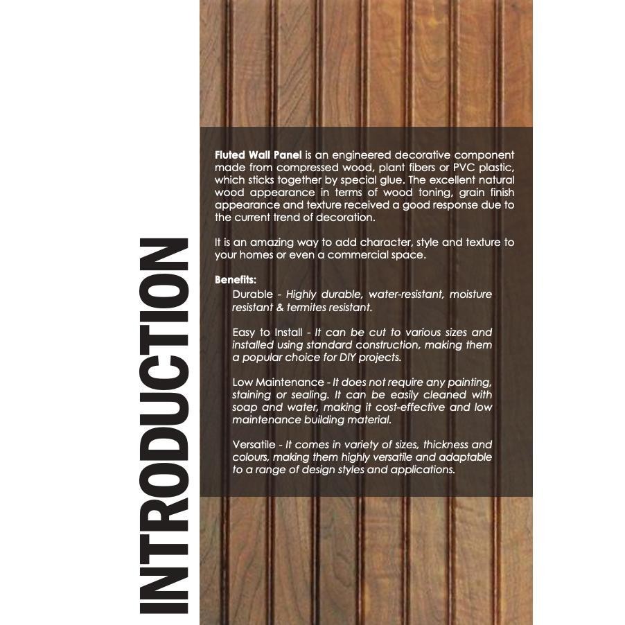 24MM Fluted Wood Panel WPC Panel Fluted Wall Panel Fluted panel Wall ...
