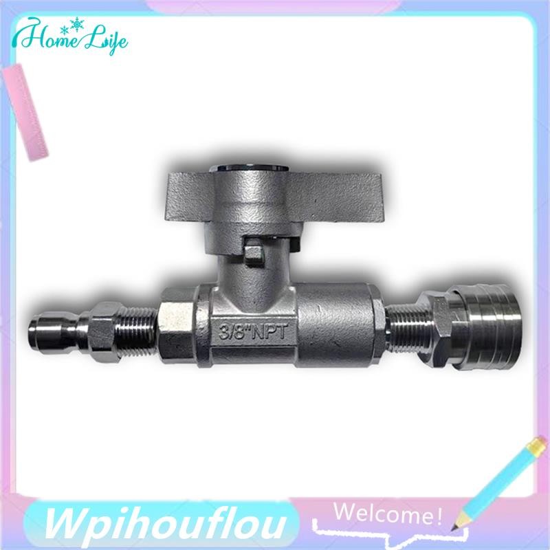 5000 PSI Ball Valve For Pressure Washer - 3/8" Female BSP, High Pressure Shut Off Valve With Quick Connects