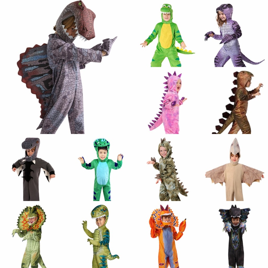 Kids Dinosaur Costume Halloween Monster Cosplay Dress Up for Boys Girls