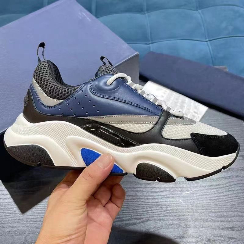 Dior New style retro leather casual shoes flat soles breathable mesh versatile sports dad shoes FBWA Shopee Malaysia