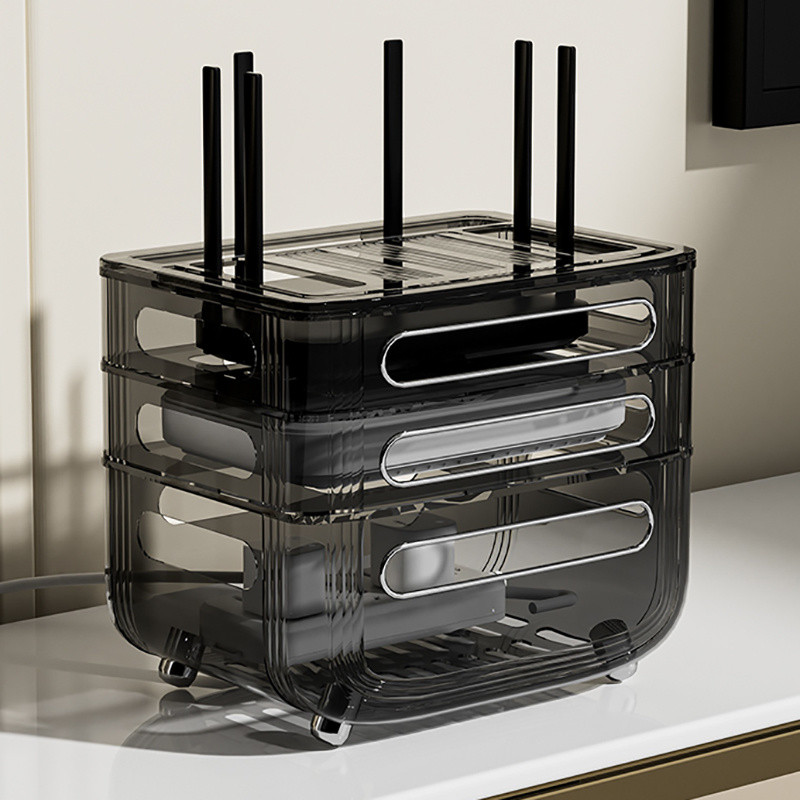 【Ship from Kuala Lumpur】wifi路由器收納盒置物架插座數據線整理盒 Wifi Router Storage Box ...