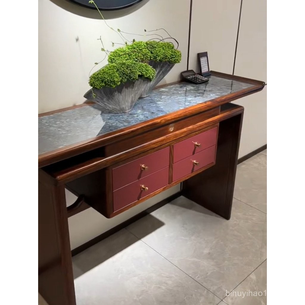 New Chinese Style Ebony Entrance Table Simple Solid Wood Slate Entrance ...