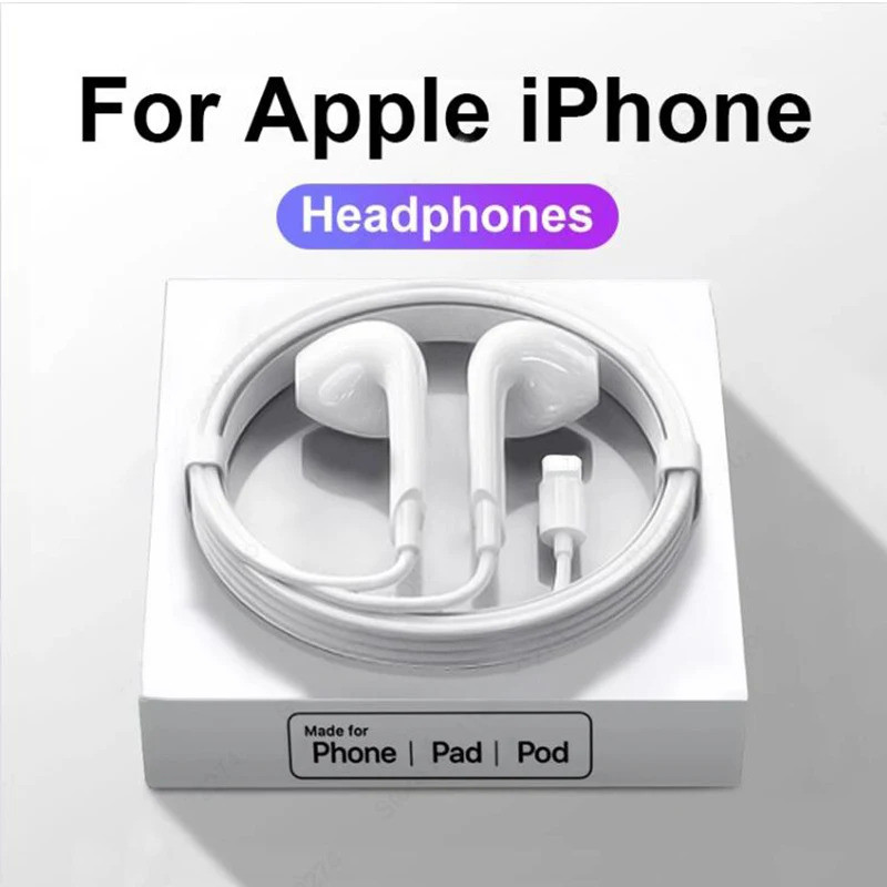 Original Headphones For Apple iPhone 14 13 12 11 Pro Max Wired ...