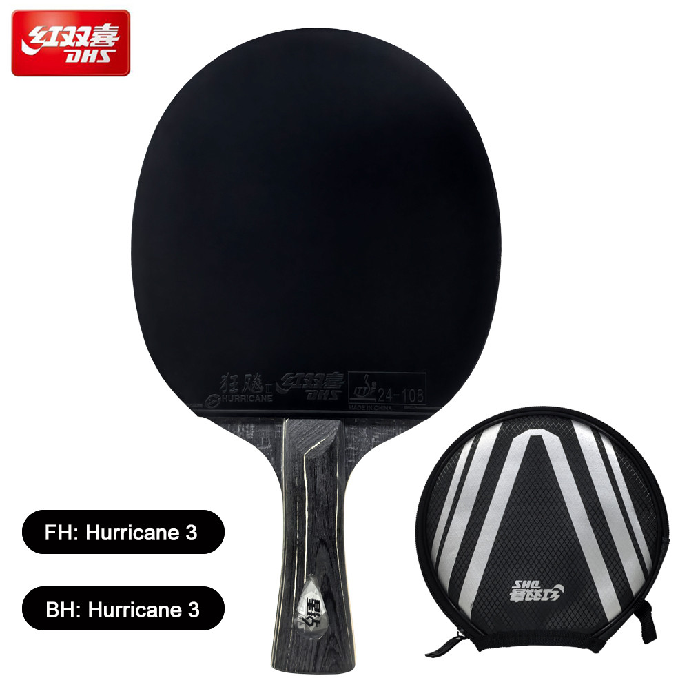 Original DHS Table Tennis Racket with Hurricane 3 Rubber Diamond Series ...