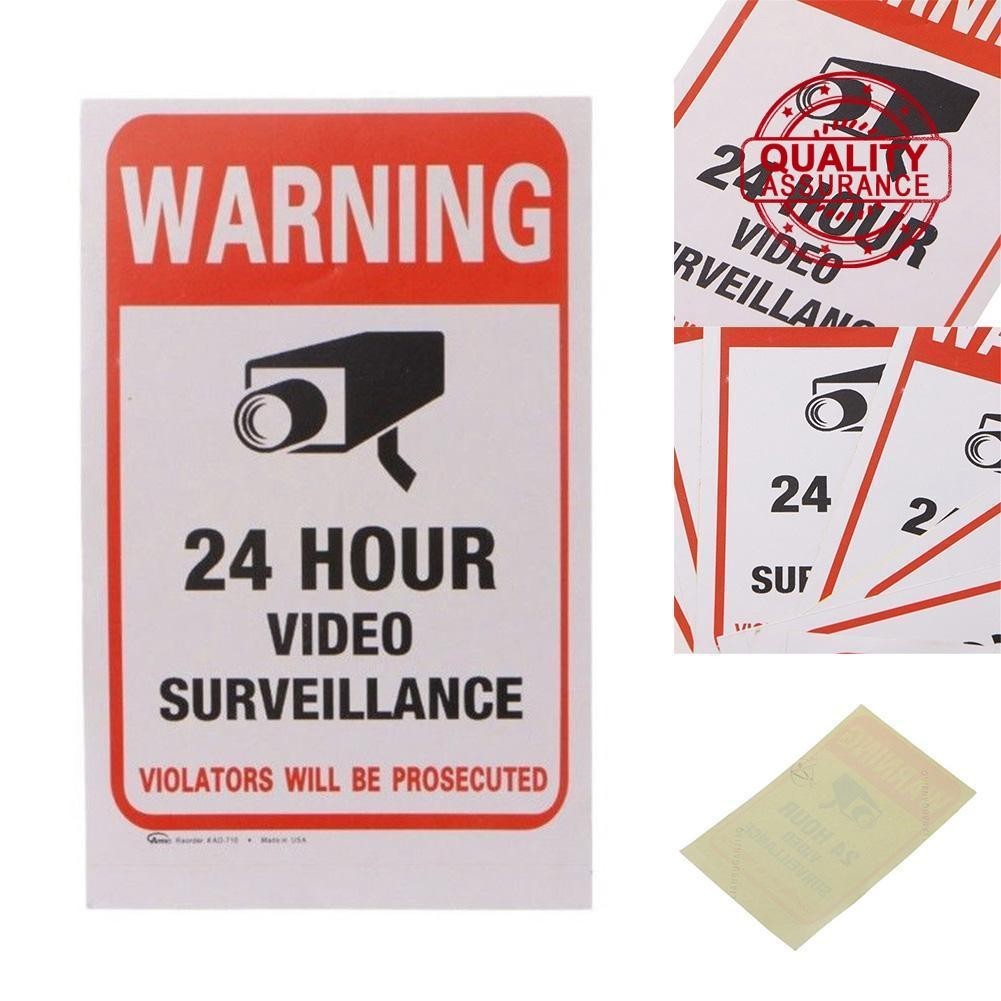 Waterproof Sunscreen Pvc Warning Sign Sticker Surveillance Sign Sticker ...