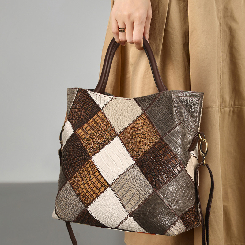 Genuine Leather Handbags for Women Multi color Tote Crossbody Bag Purse Cowhide Shoulder Bag Shopee Malaysia