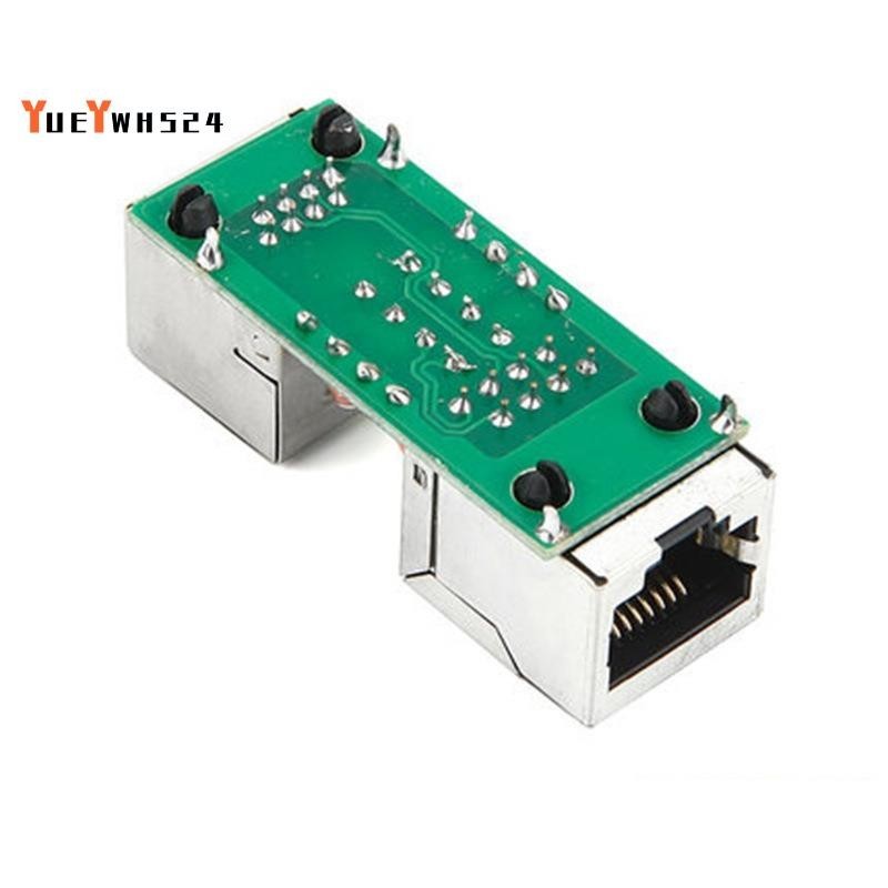 RJ45 Connector Double Ethernet Cable Adapter Network Extender Extension ...