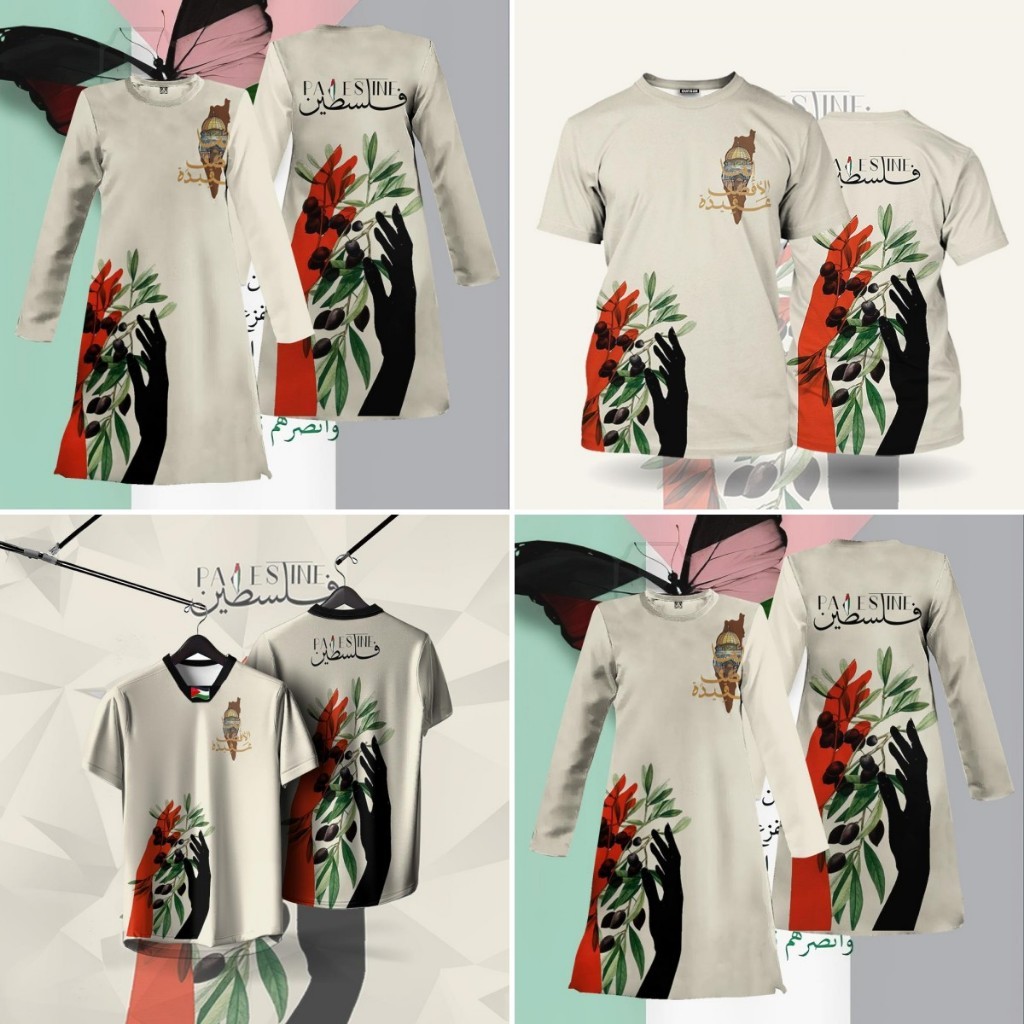 (In Stock) baju Muslim Sportswear Palestine map Solidarity with