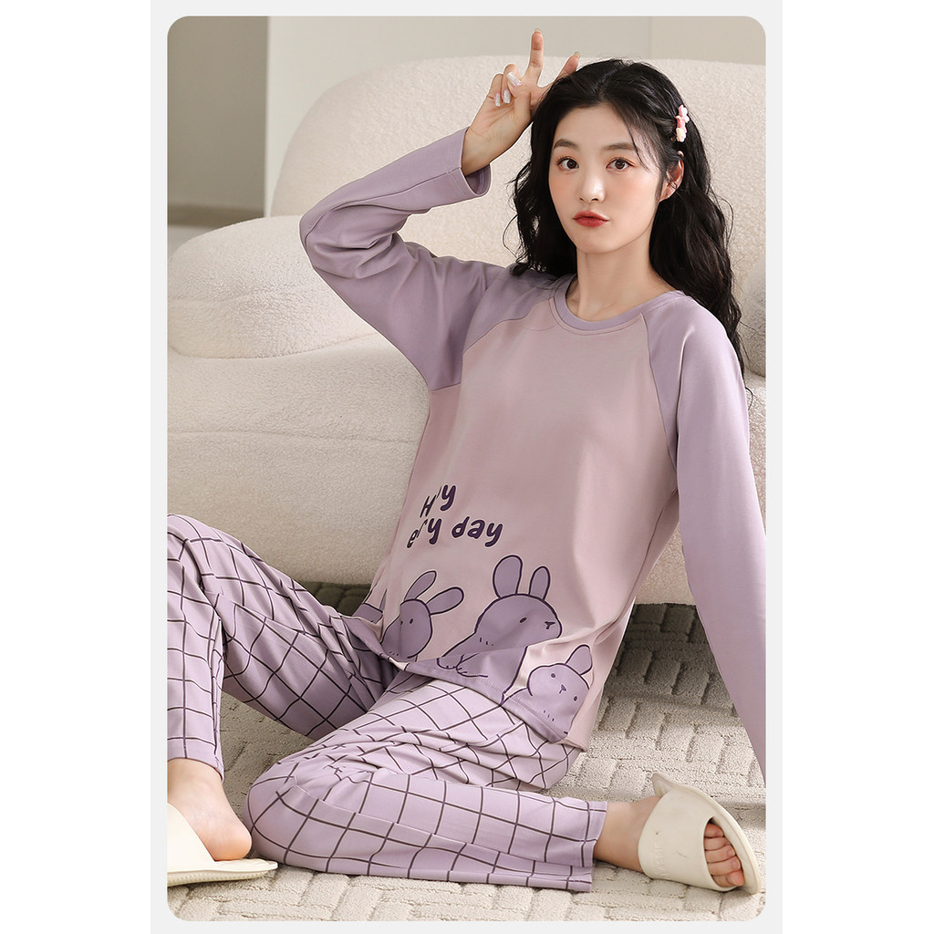 Women's Pajamas Padded Pajamas Women's Spring and Autumn Long Sleeve ...