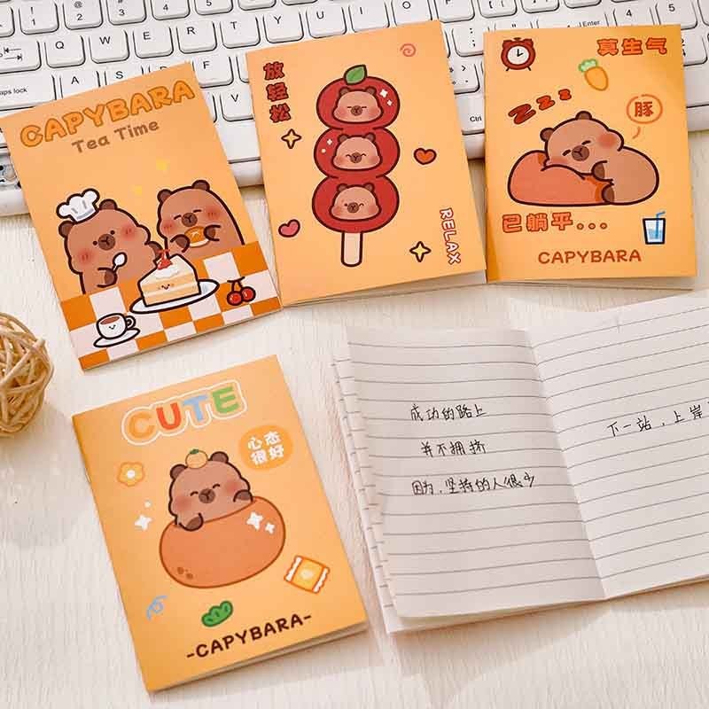 Small Notebook Cartoon Capybara Horizontal Line Notebook Student ...